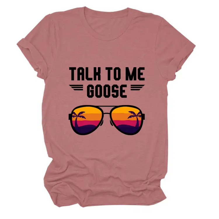 Women Casual Talk to Me Goose T-Shirt Black - Image 17