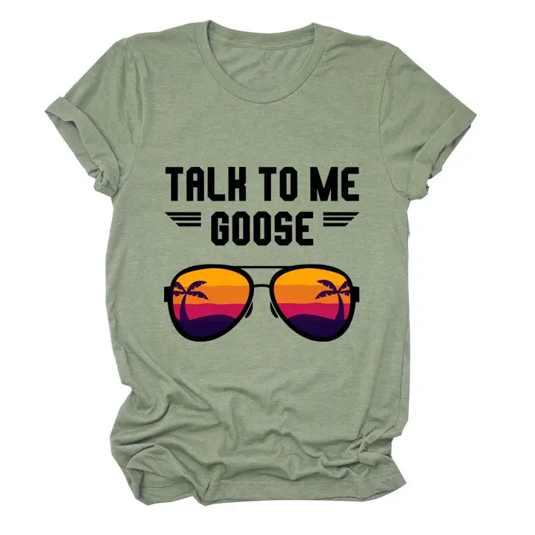 Women Casual Talk to Me Goose T-Shirt Black - Image 18