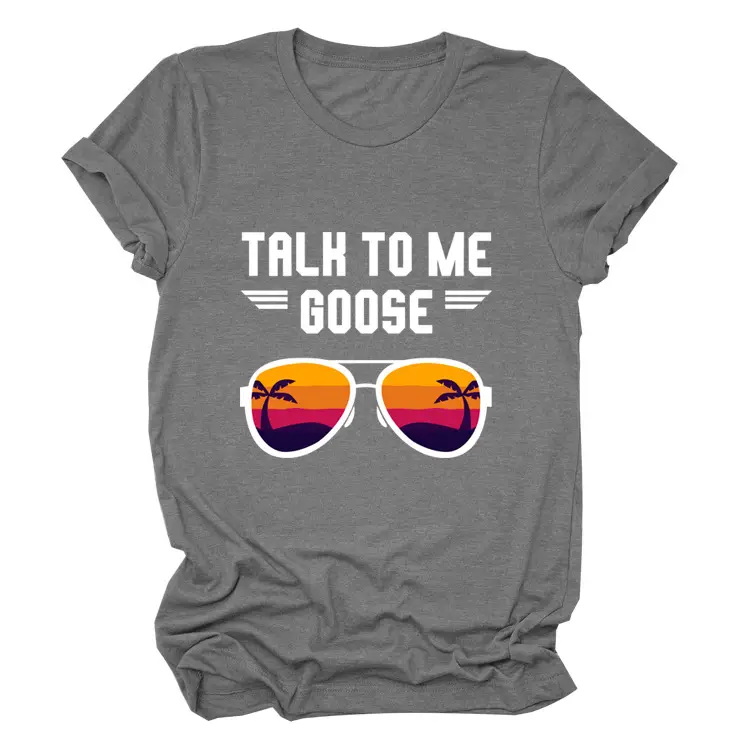 Women Casual Talk to Me Goose T-Shirt Black - Image 2