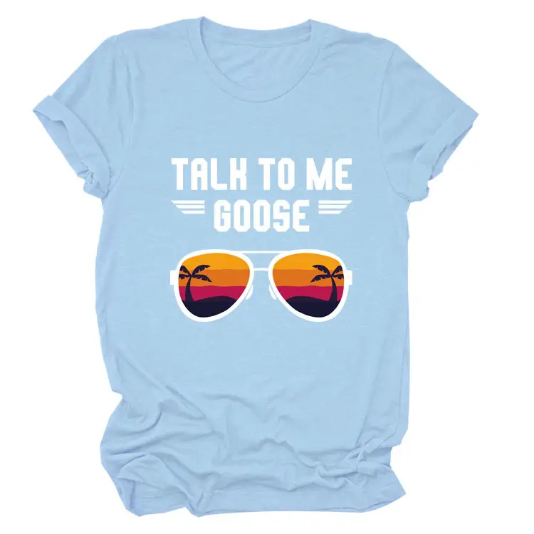 Women Casual Talk to Me Goose T-Shirt Black - Image 21