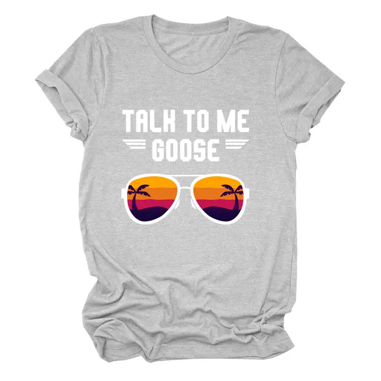 Women Casual Talk to Me Goose T-Shirt Black - Image 3