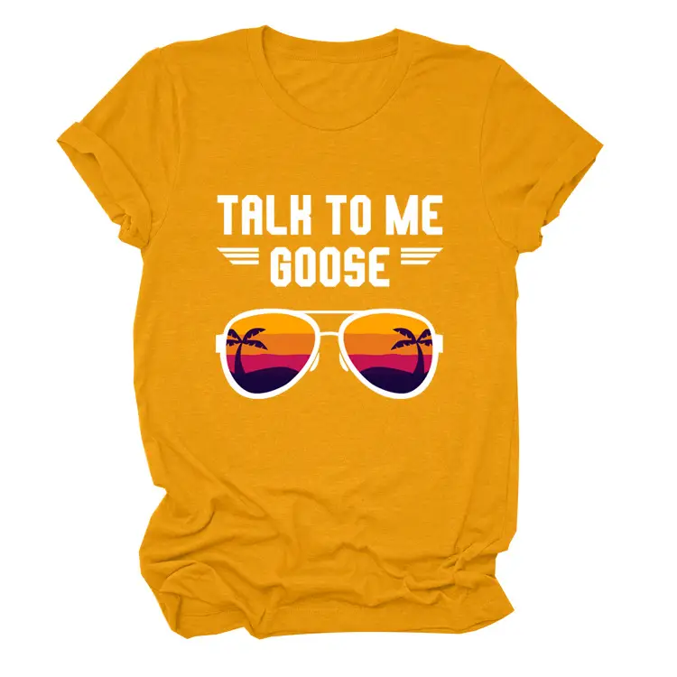 Women Casual Talk to Me Goose T-Shirt Black - Image 4