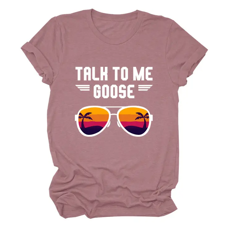Women Casual Talk to Me Goose T-Shirt Black - Image 8