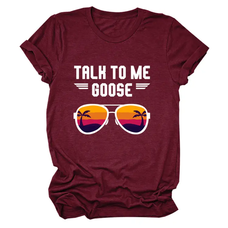 Women Casual Talk to Me Goose T-Shirt Black - Image 9