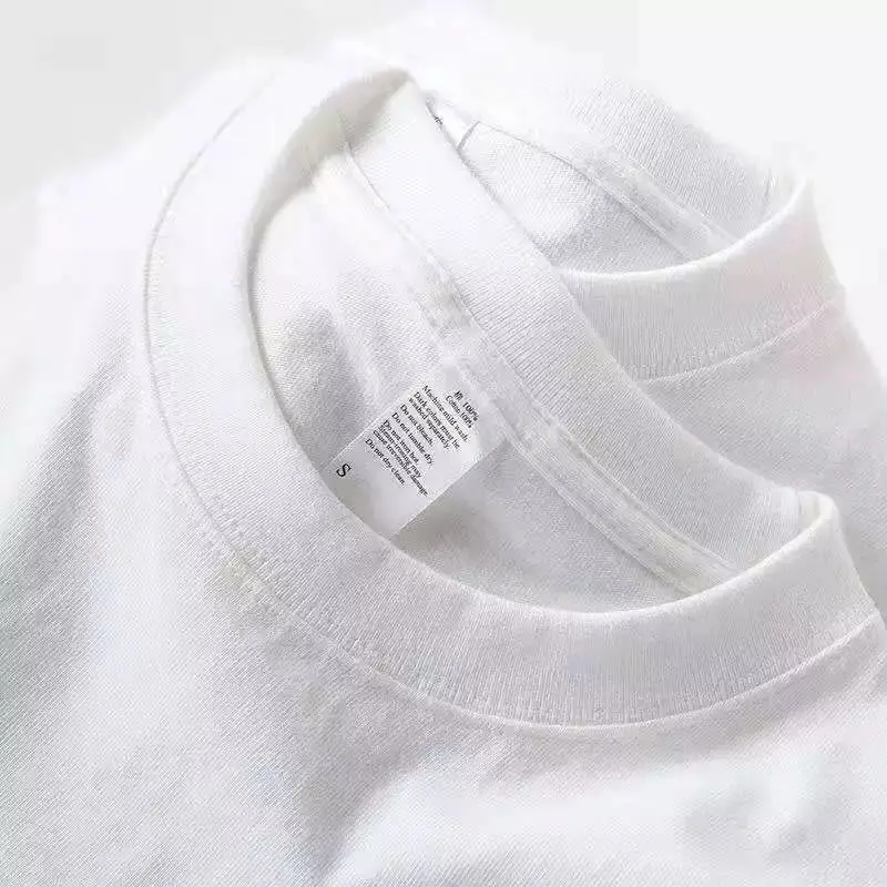 Pure White Cotton T-Shirt for Men Women 220g - Image 3