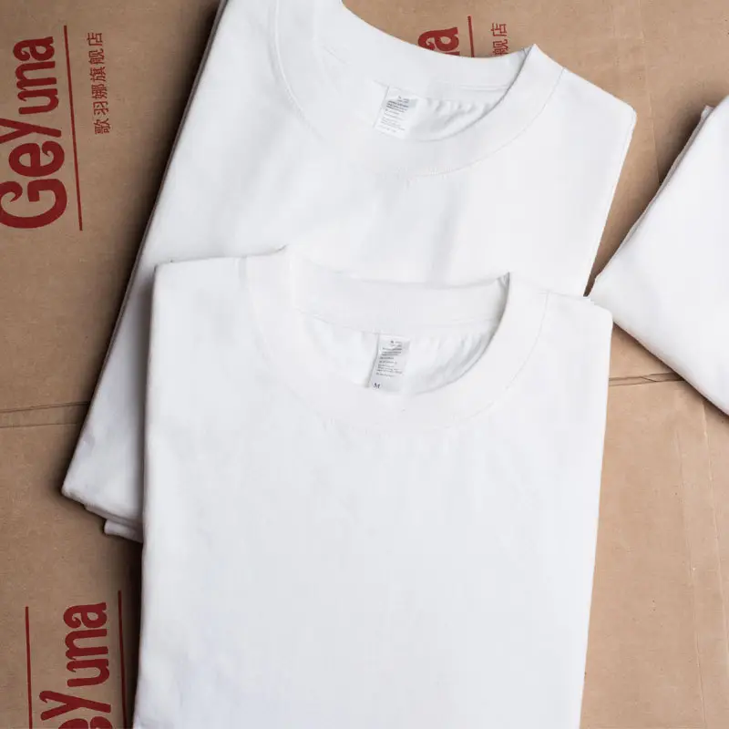Pure White Cotton T-Shirt for Men Women 220g - Image 4
