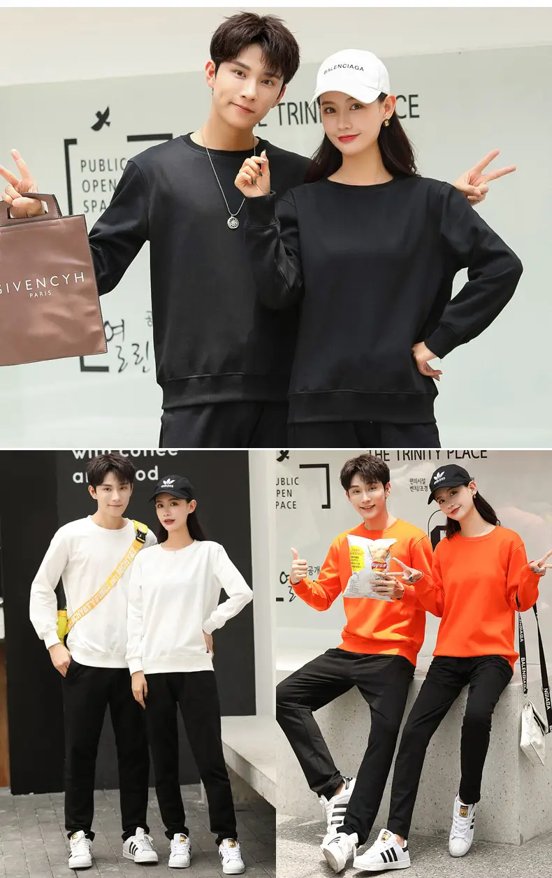 Orange Korean Style Regular Men's Sweatshirt — feature 11
