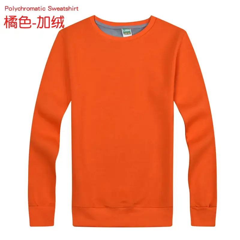 Orange Korean Style Regular Men's Sweatshirt - Image 10