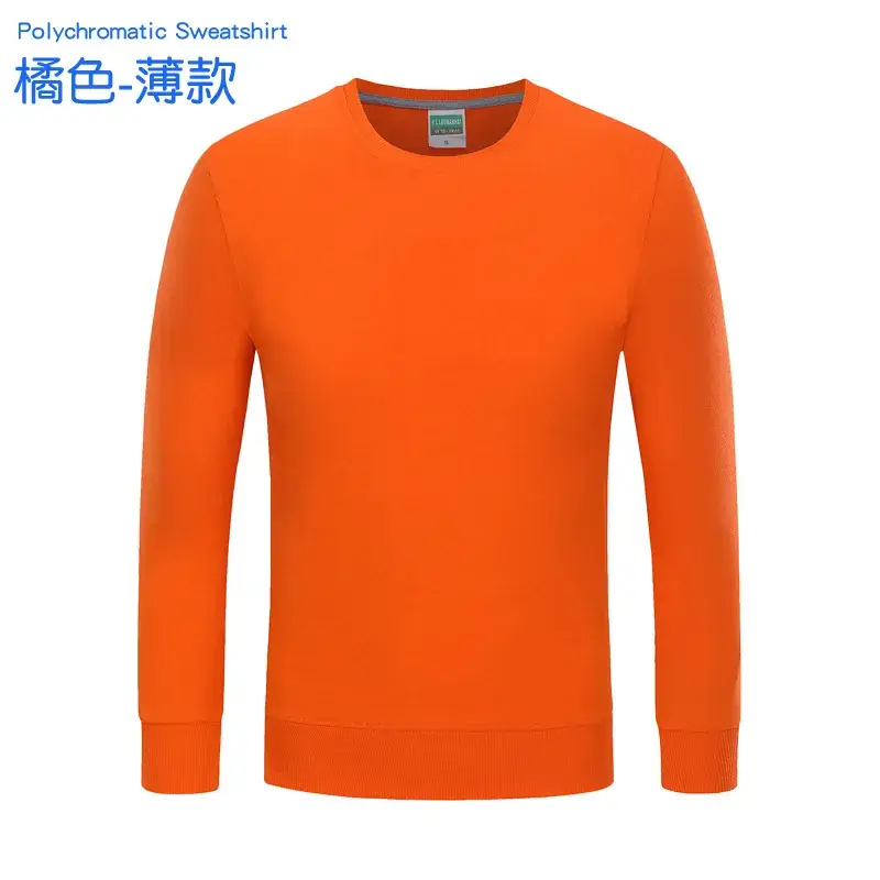 Orange Korean Style Regular Men's Sweatshirt - Image 4