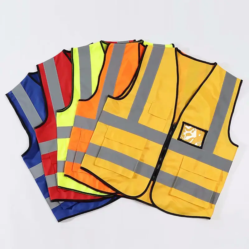 Red Traffic Reflective Safety Vest with Multi-Pockets - Image 7