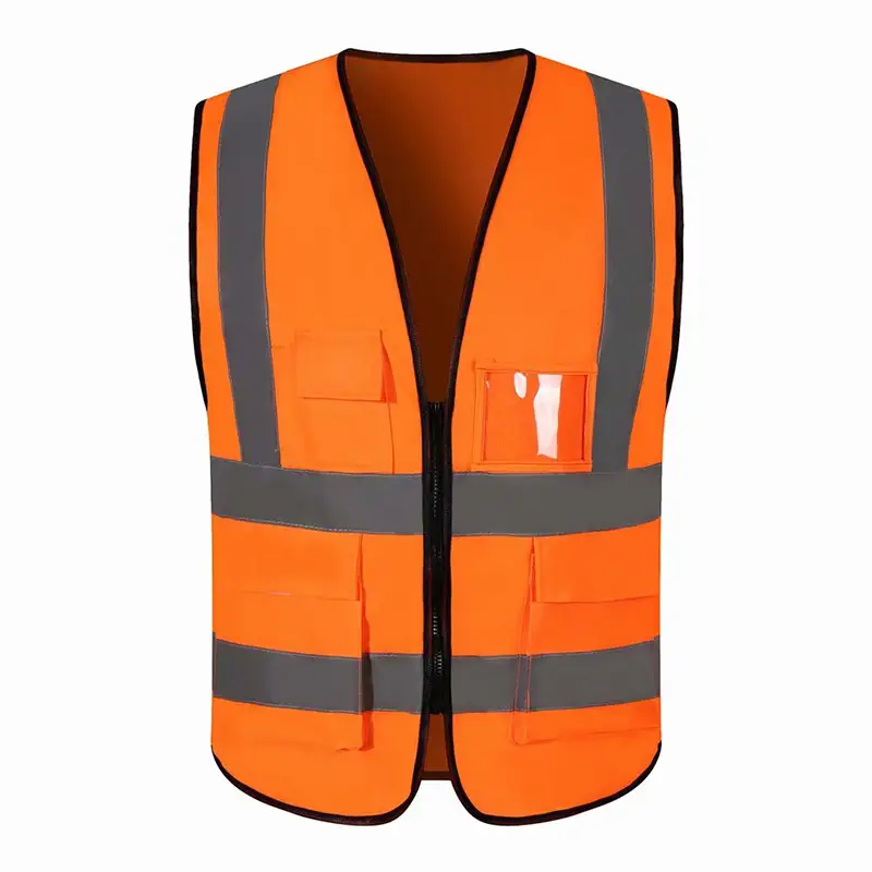 Red Traffic Reflective Safety Vest with Multi-Pockets - Image 2