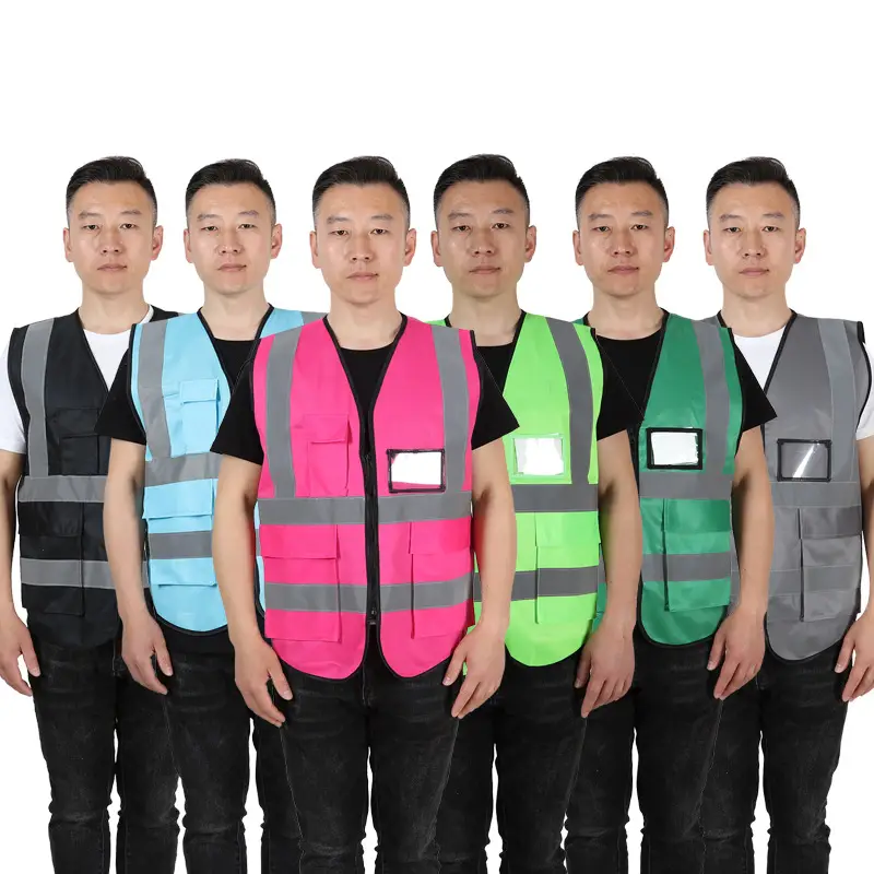 Factory Direct High Visibility Traffic Safety Vests with Multi-Pockets - Image 2