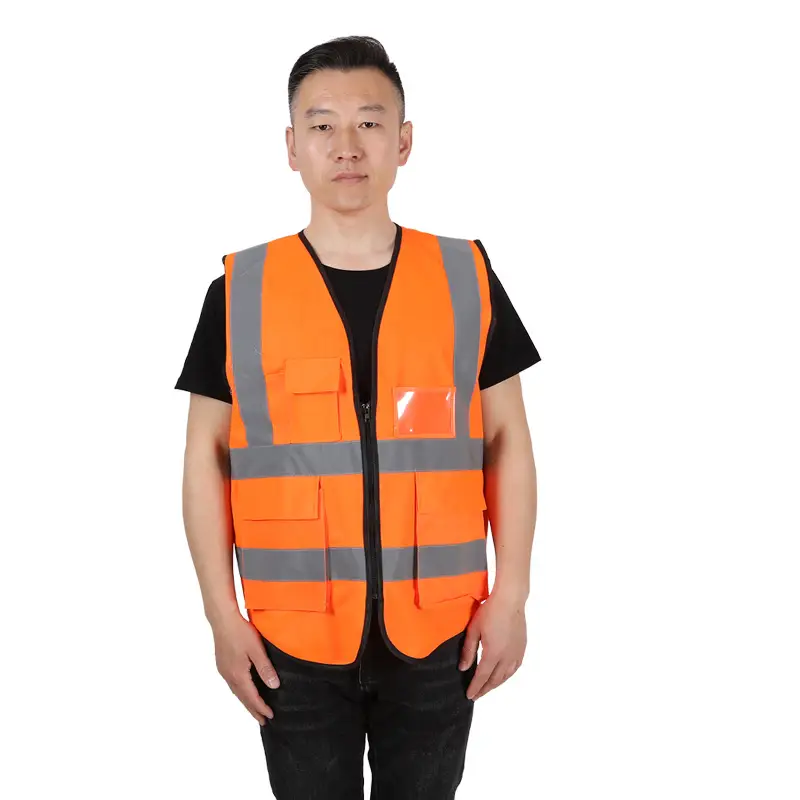 Factory Direct High Visibility Traffic Safety Vests with Multi-Pockets - Image 4