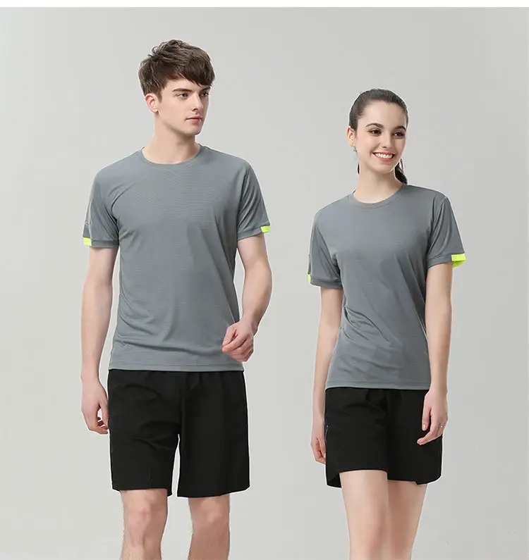 Men Neon Yellow Cotton Round Neck T-Shirt Casual Sportswear - Image 3