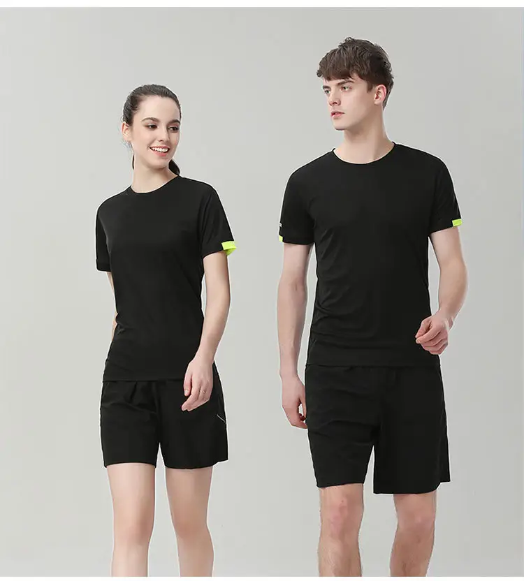 Men Neon Yellow Cotton Round Neck T-Shirt Casual Sportswear - Image 7