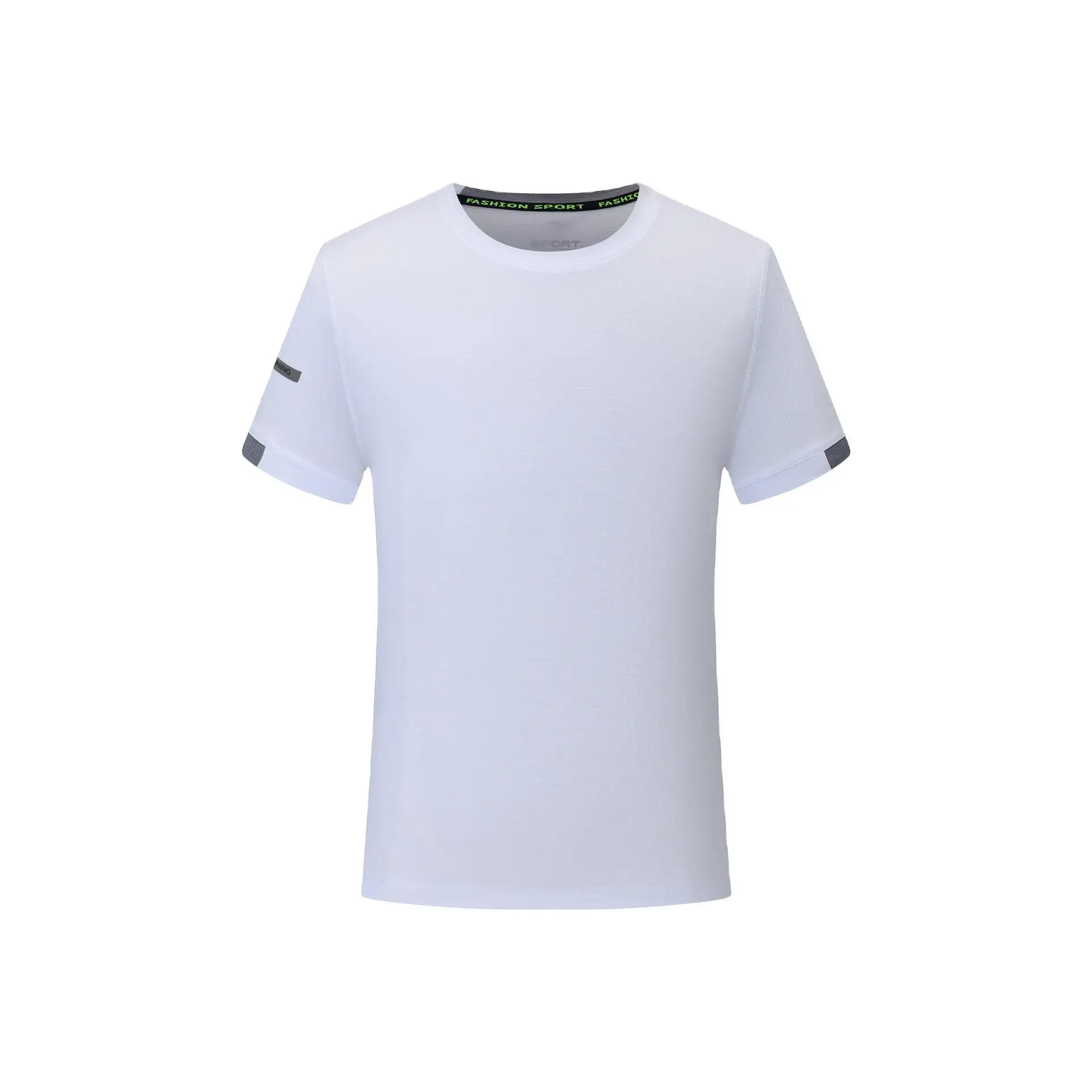 Men Neon Yellow Cotton Round Neck T-Shirt Casual Sportswear - Image 10