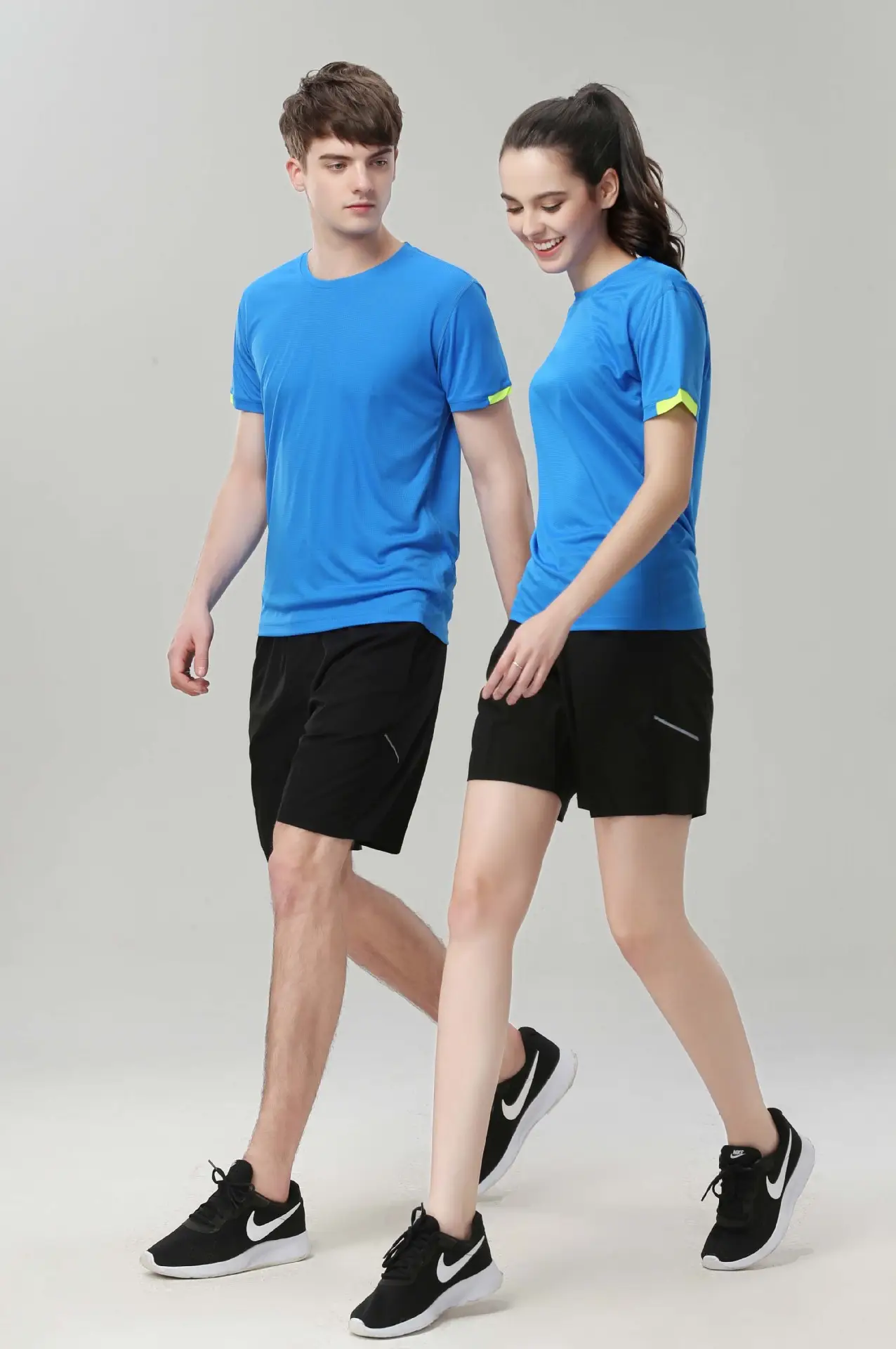 Men Neon Yellow Cotton Round Neck T-Shirt Casual Sportswear — feature 19