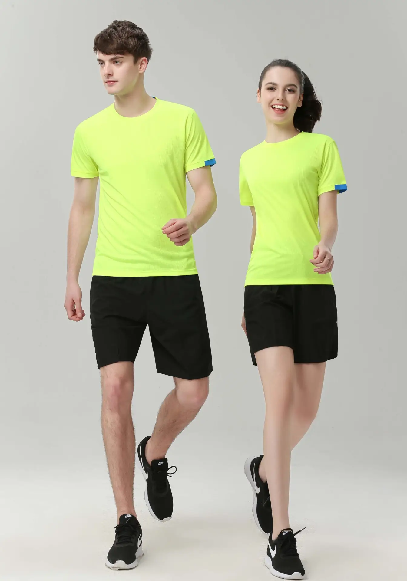 Men Neon Yellow Cotton Round Neck T-Shirt Casual Sportswear — feature 20