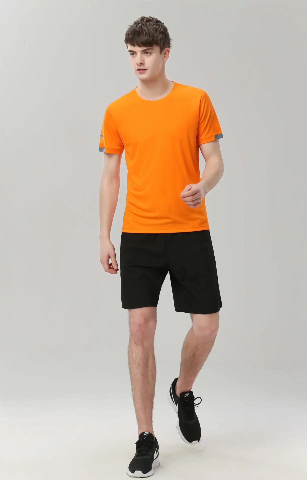 Men Neon Yellow Cotton Round Neck T-Shirt Casual Sportswear — feature 27