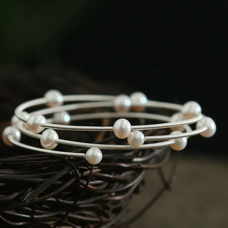 Gold Multi-layer Pearl Bracelet for Women - Image 6