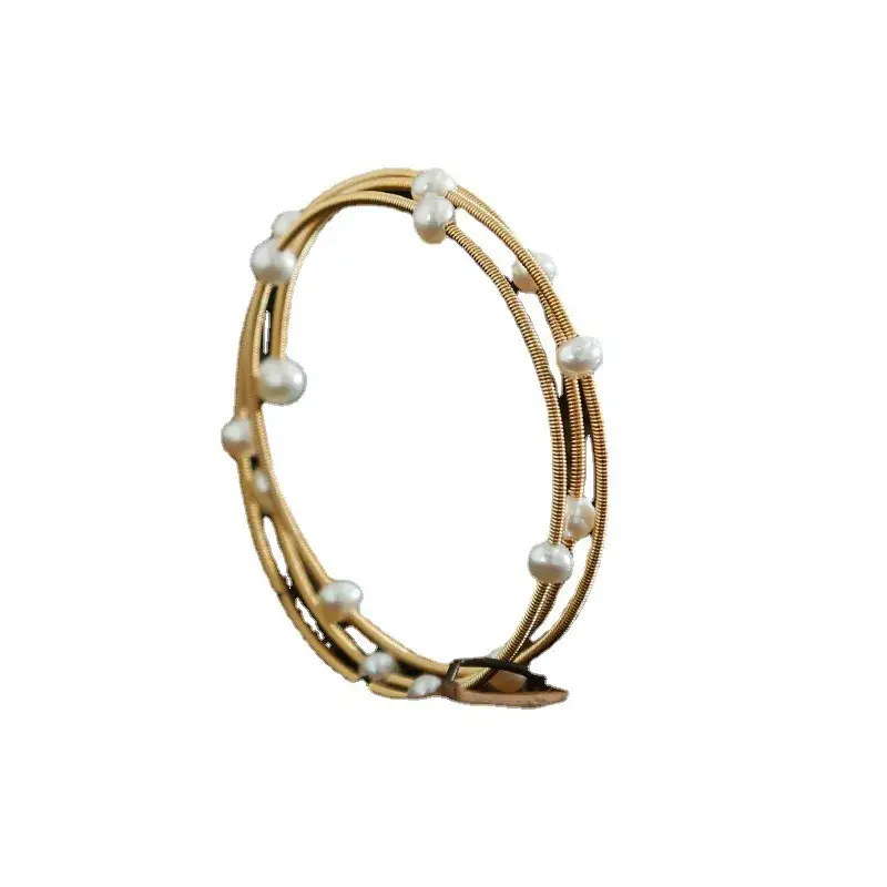 Gold Multi-layer Pearl Bracelet for Women - Image 7