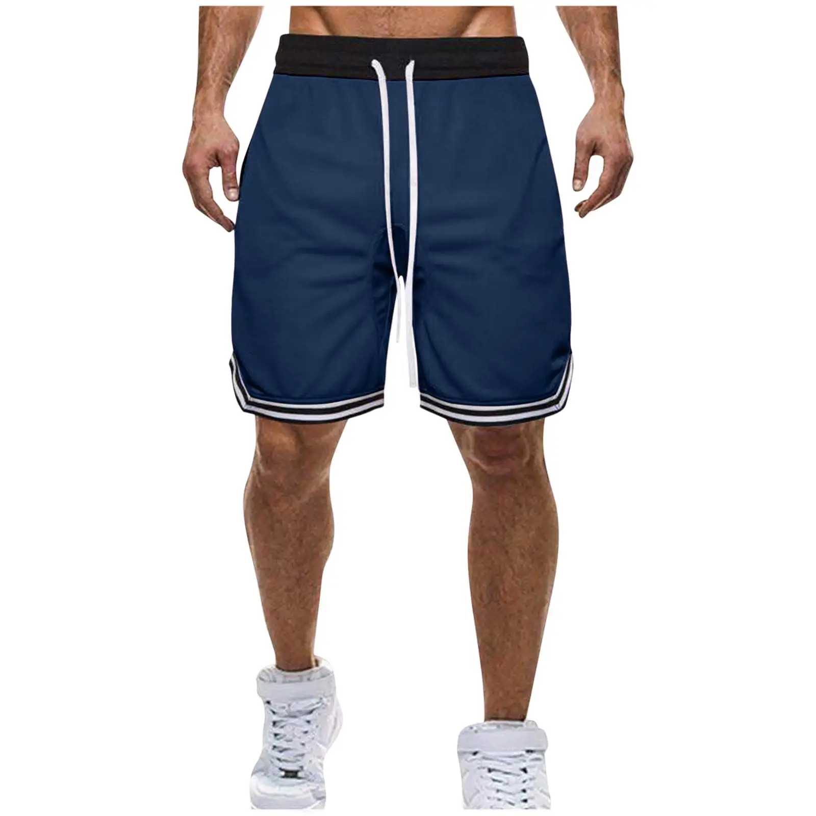 Men's Pink Mesh Running Shorts with Zip Pockets - Image 11