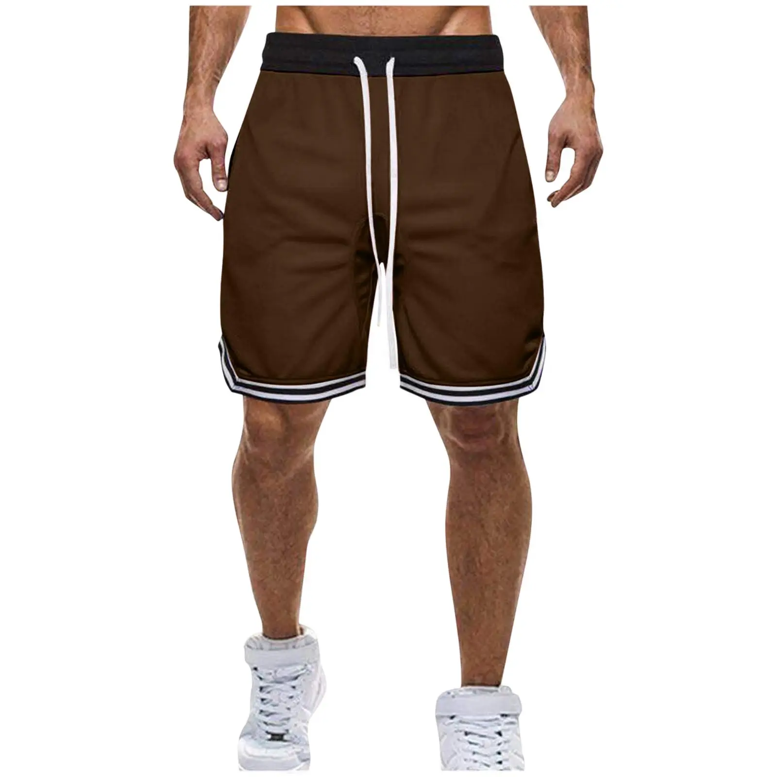 Men's Pink Mesh Running Shorts with Zip Pockets - Image 12