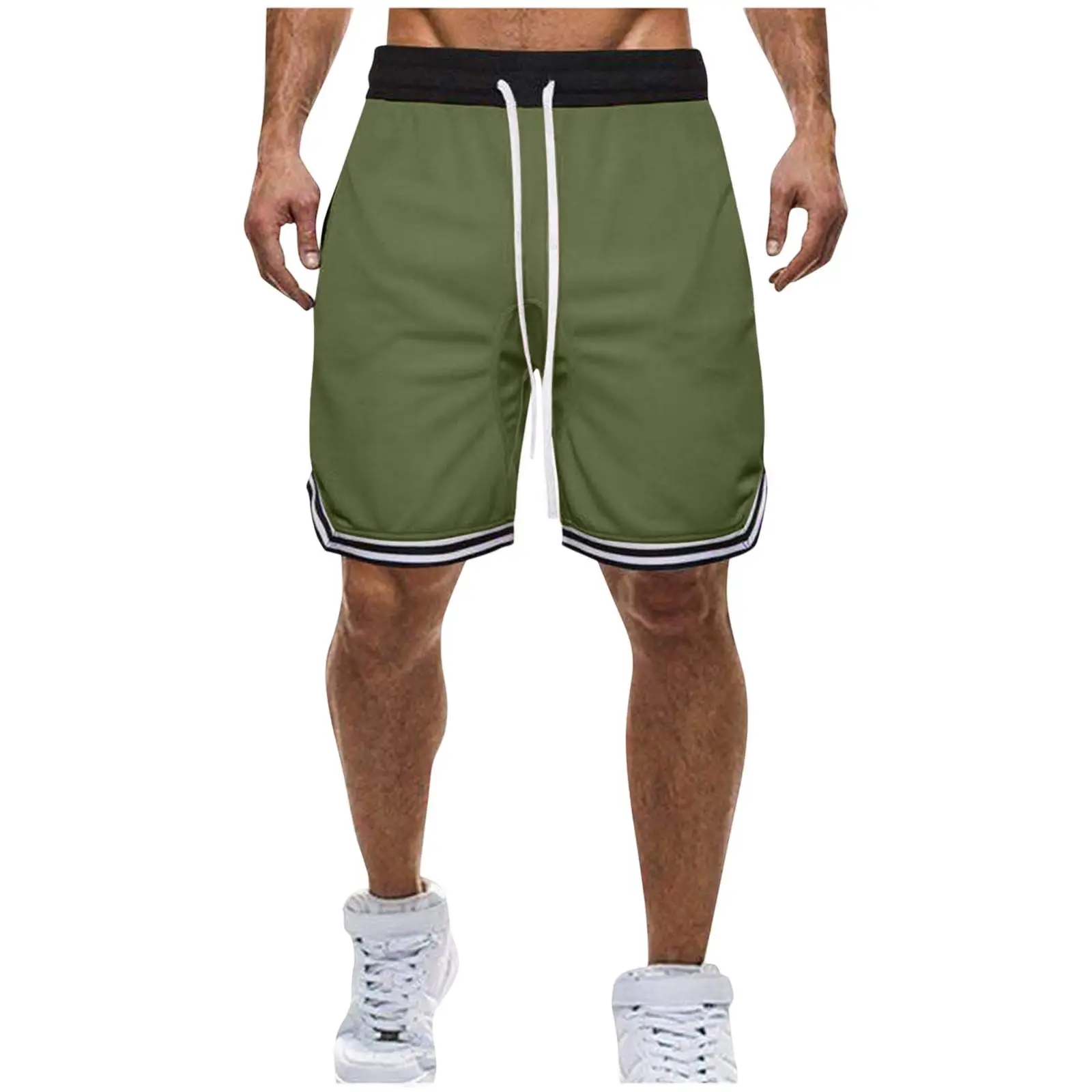Men's Pink Mesh Running Shorts with Zip Pockets - Image 13