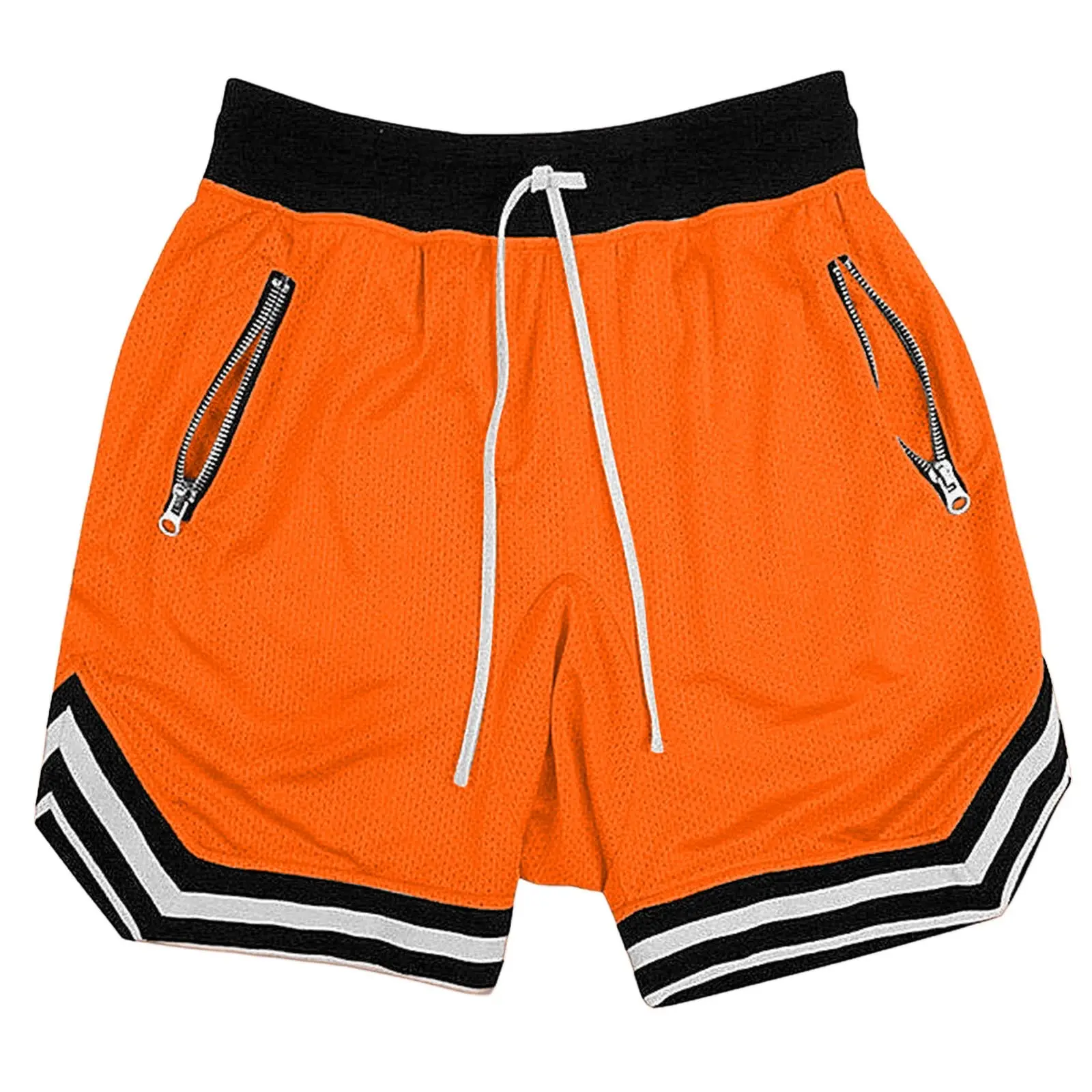 Men's Pink Mesh Running Shorts with Zip Pockets - Image 19