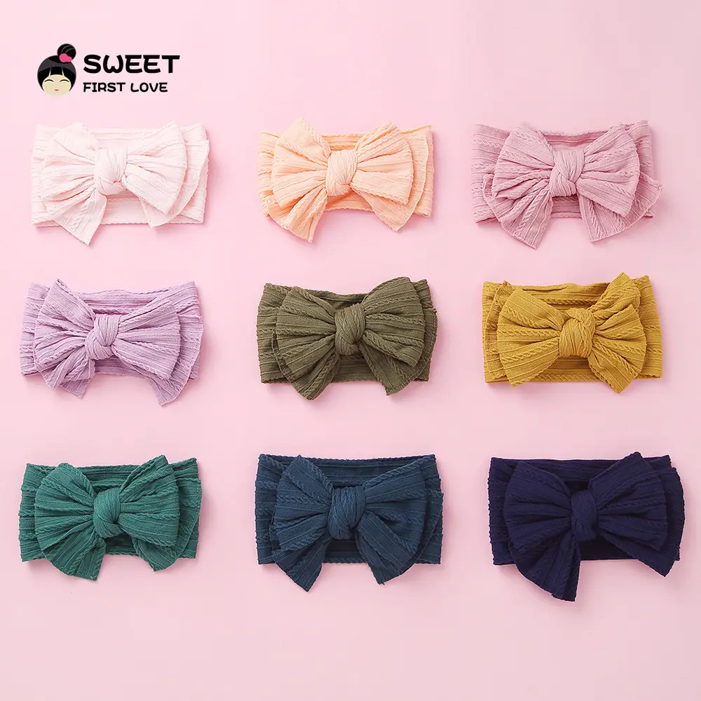 Purple Elastic Baby Headband with Bow Design - Image 37