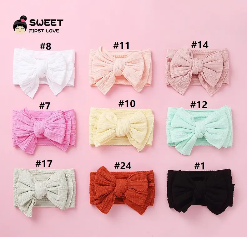 Purple Elastic Baby Headband with Bow Design — feature 4