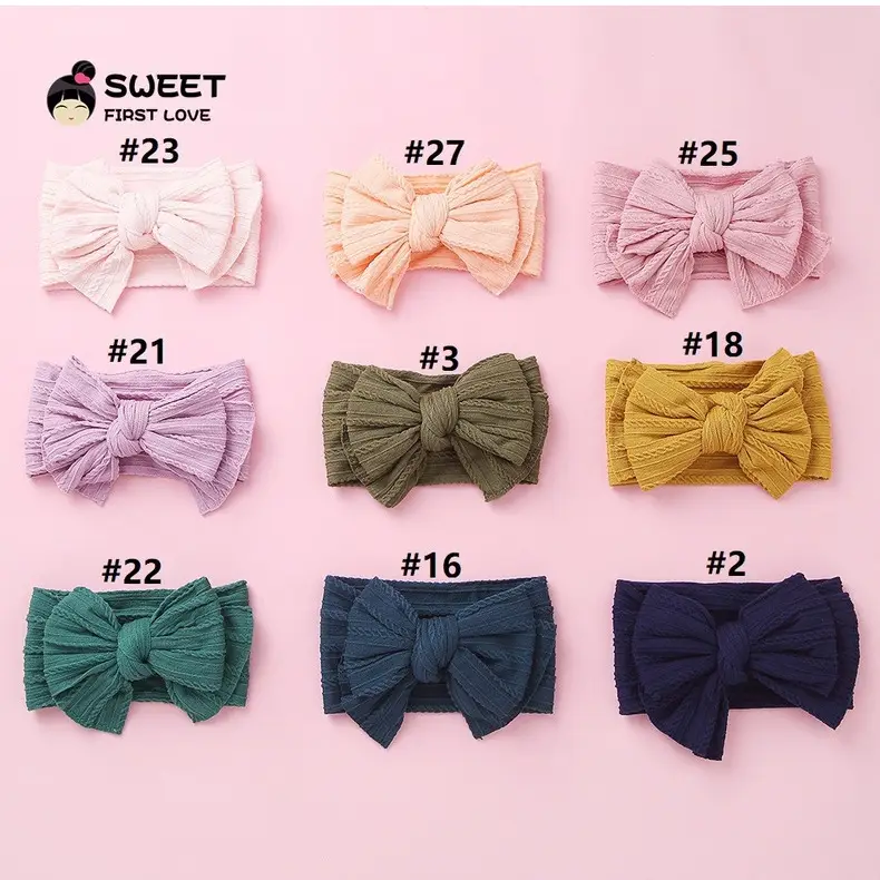 Purple Elastic Baby Headband with Bow Design — feature 5