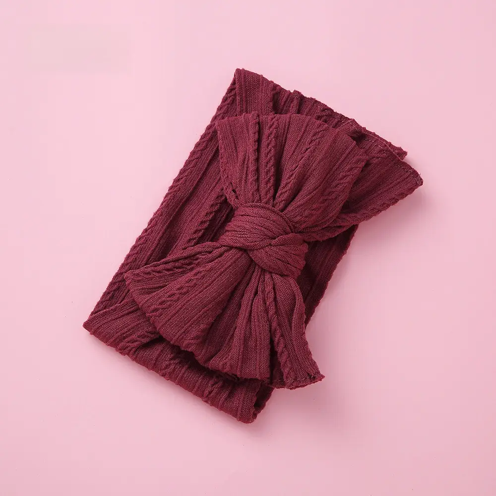 Purple Elastic Baby Headband with Bow Design - Image 19