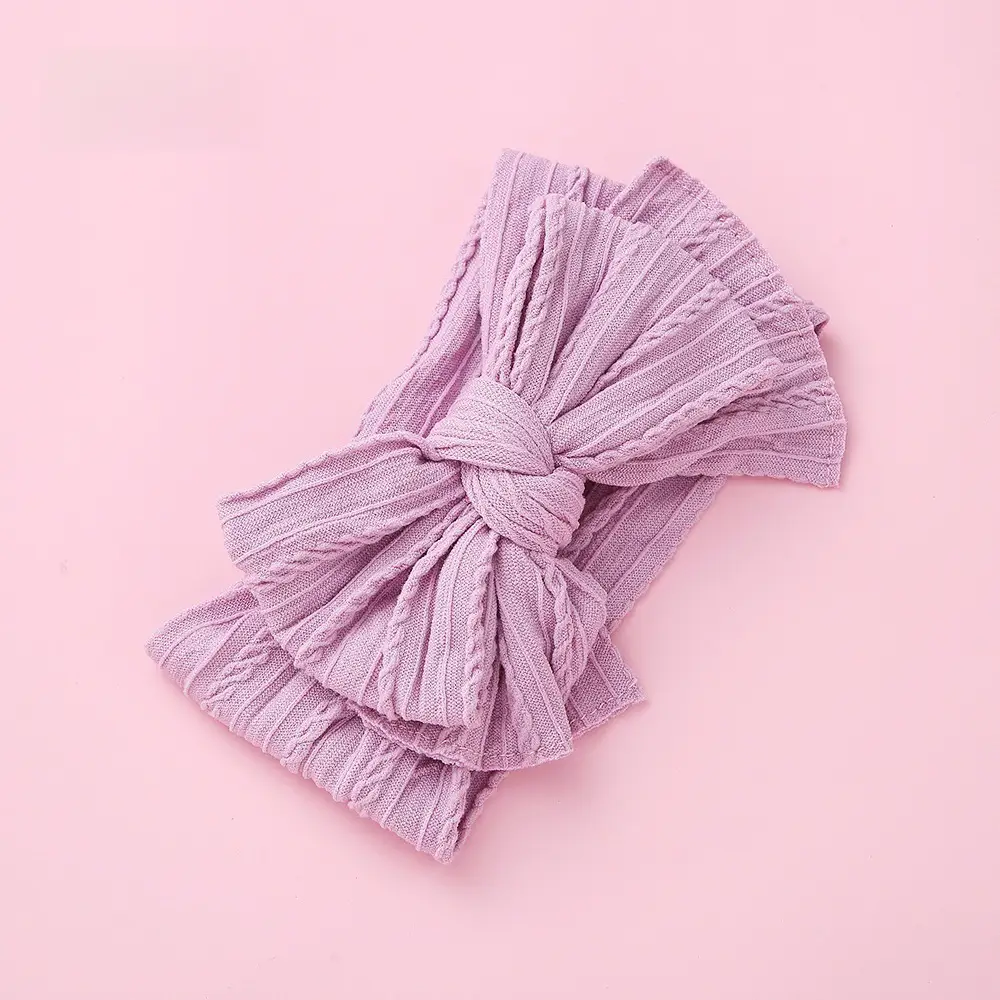 Purple Elastic Baby Headband with Bow Design - Image 21