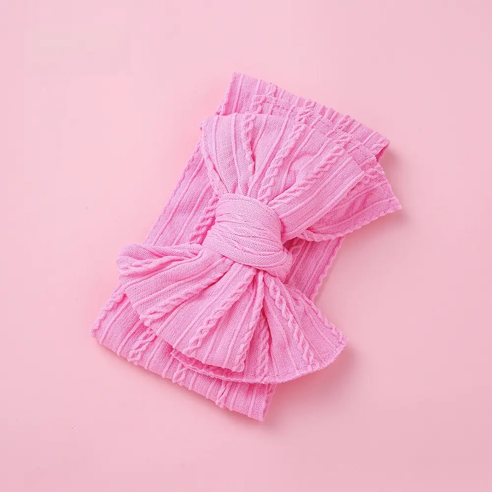 Purple Elastic Baby Headband with Bow Design - Image 7