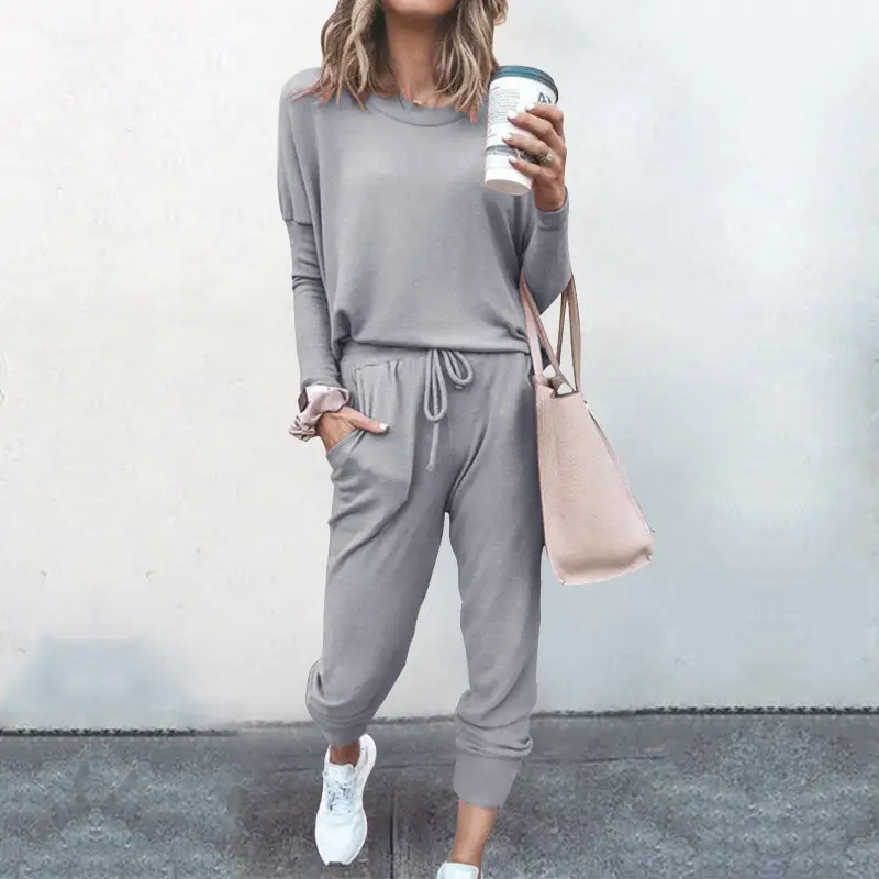 Black Long Sleeve Casual Track Suit for Women
