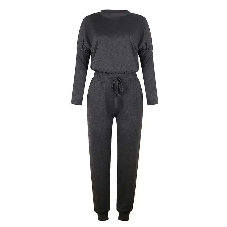 Black Long Sleeve Casual Track Suit for Women — feature 12