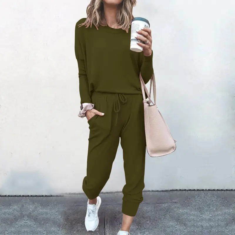 Black Long Sleeve Casual Track Suit for Women
