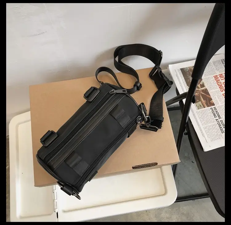 Women's Black Bucket Bag Shoulder Crossbody Tooling Bag — feature 35