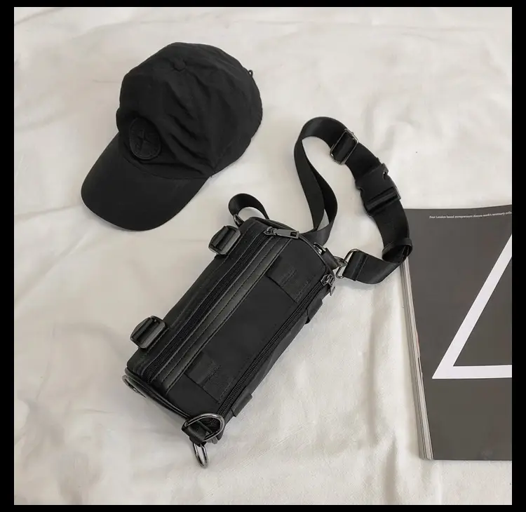Women's Black Bucket Bag Shoulder Crossbody Tooling Bag — feature 36
