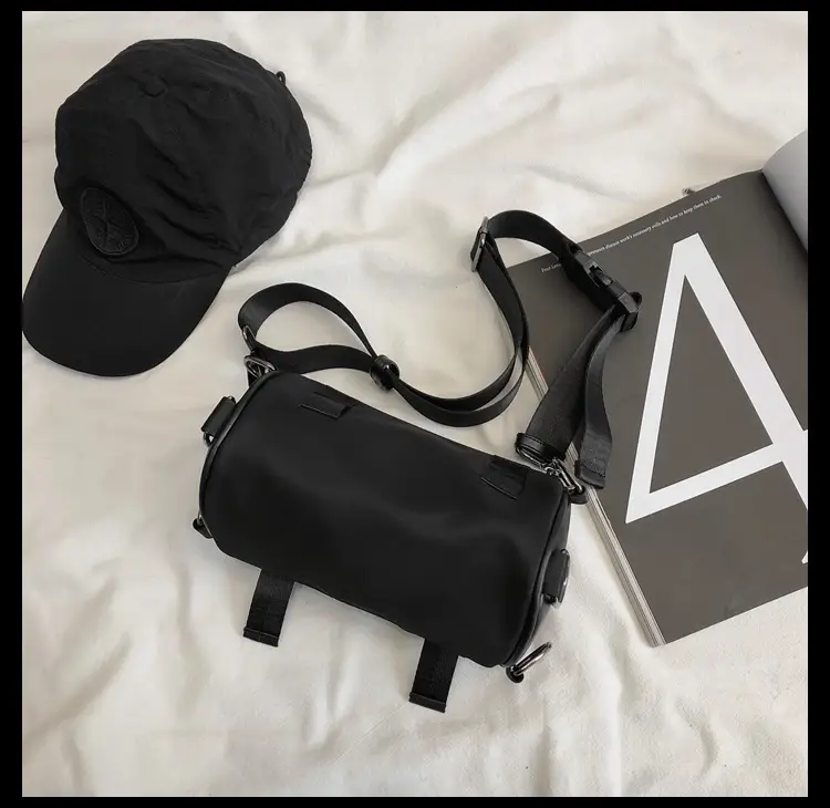 Women's Black Bucket Bag Shoulder Crossbody Tooling Bag — feature 40