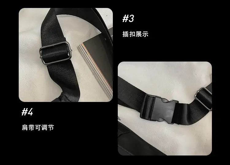 Women's Black Bucket Bag Shoulder Crossbody Tooling Bag — feature 43