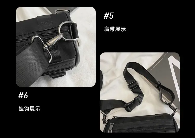 Women's Black Bucket Bag Shoulder Crossbody Tooling Bag — feature 44