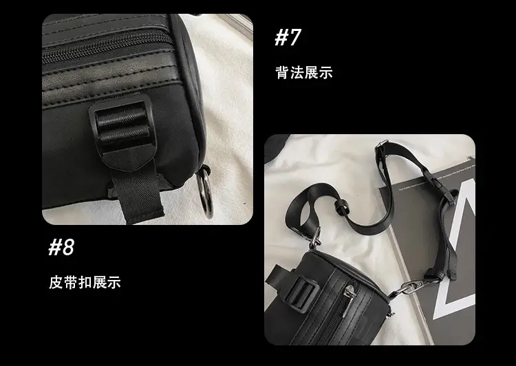Women's Black Bucket Bag Shoulder Crossbody Tooling Bag — feature 45