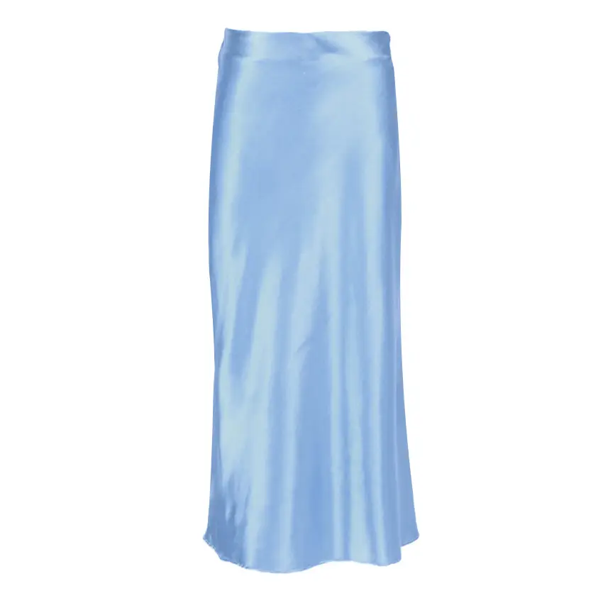 Purple Satin A-Line Skirt Set for Women Spring Summer - Image 3