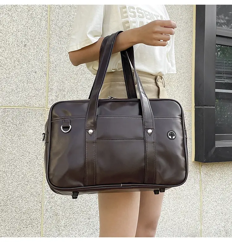 Japanese Style PU Leather Shoulder Bag Black — feature 20