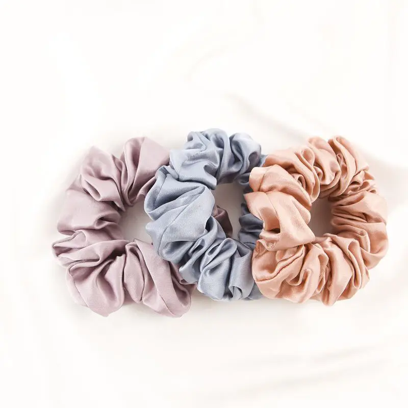 Pink Silk Hair Scrunchie 4.5cm Large - Image 23