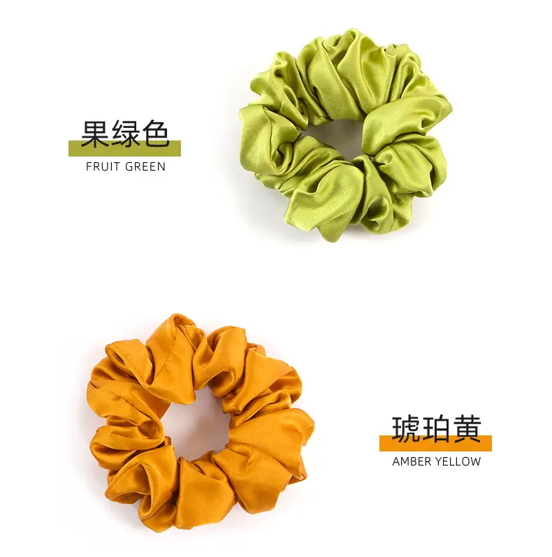 Pink Silk Hair Scrunchie 4.5cm Large — feature 10