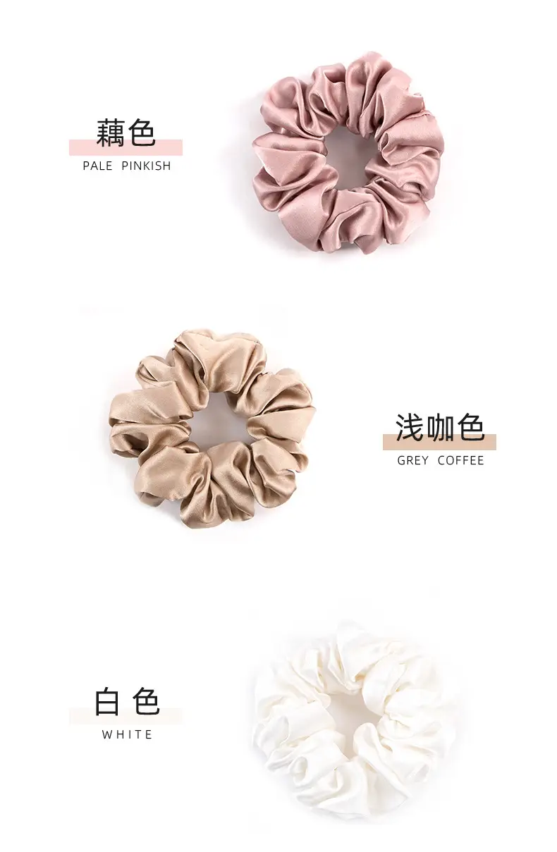 Pink Silk Hair Scrunchie 4.5cm Large — feature 8