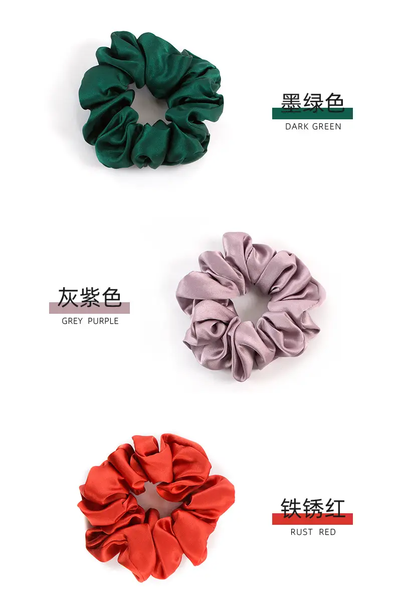 Pink Silk Hair Scrunchie 4.5cm Large — feature 9